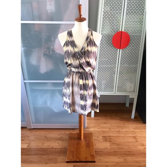 Parker Ikat Printed Silk Surplice Dress - Picture 1 of 4